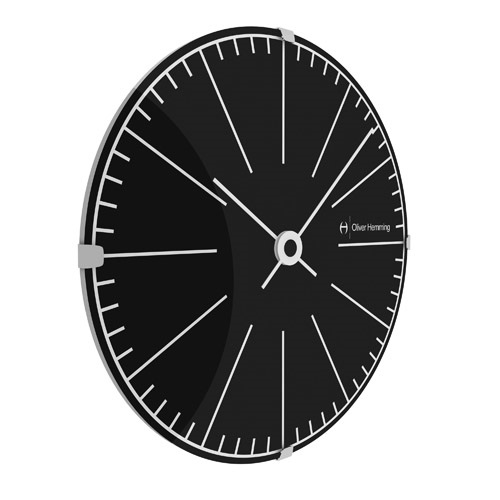 Настенные часы Vitri, Ø37 см, черные, W370DG76B Oliver Hemming  - Вид №1