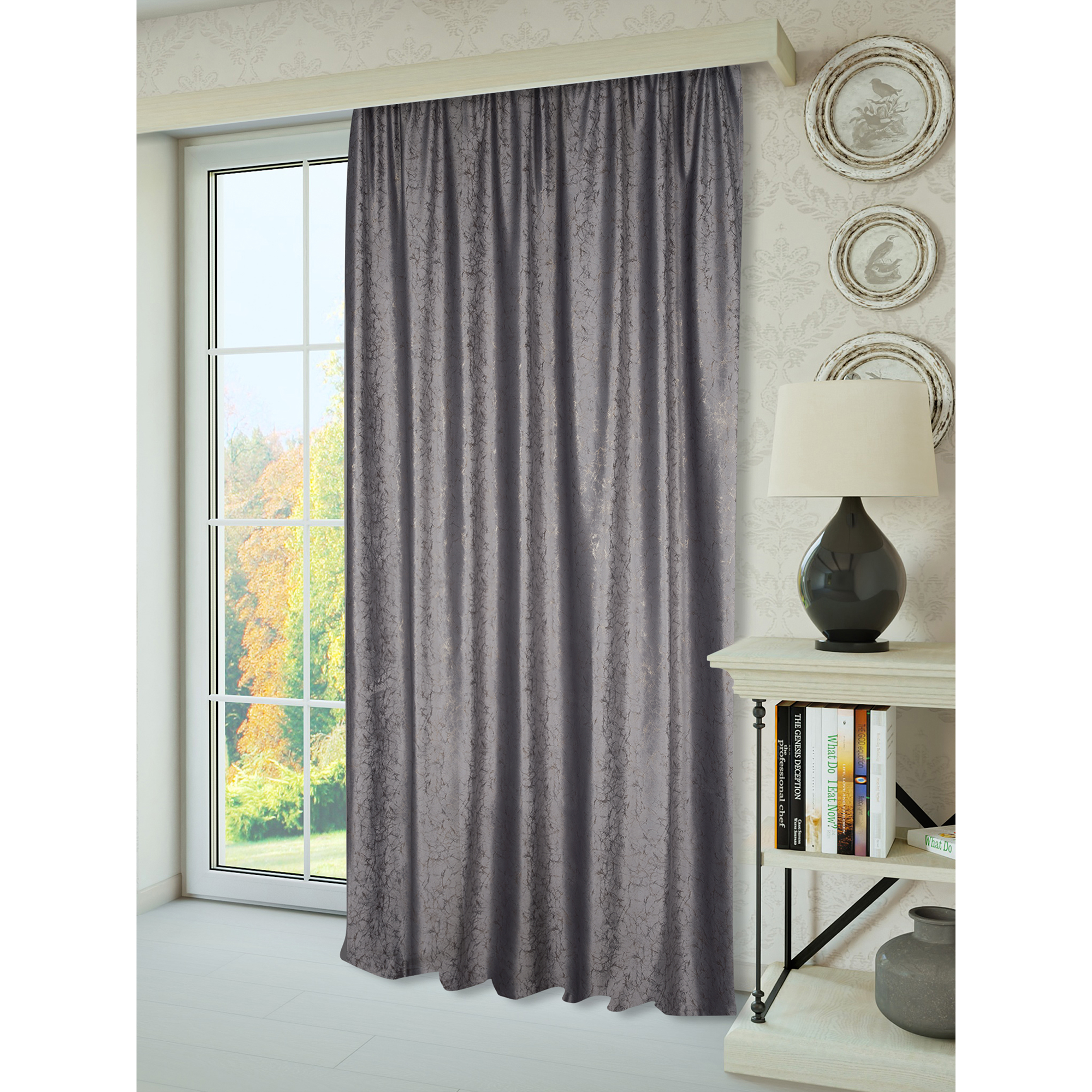 Штора бархатная на ленте Бархат пралине 200×280 см серый 84532502 Santreyd STLM-0051352 - Вид №6