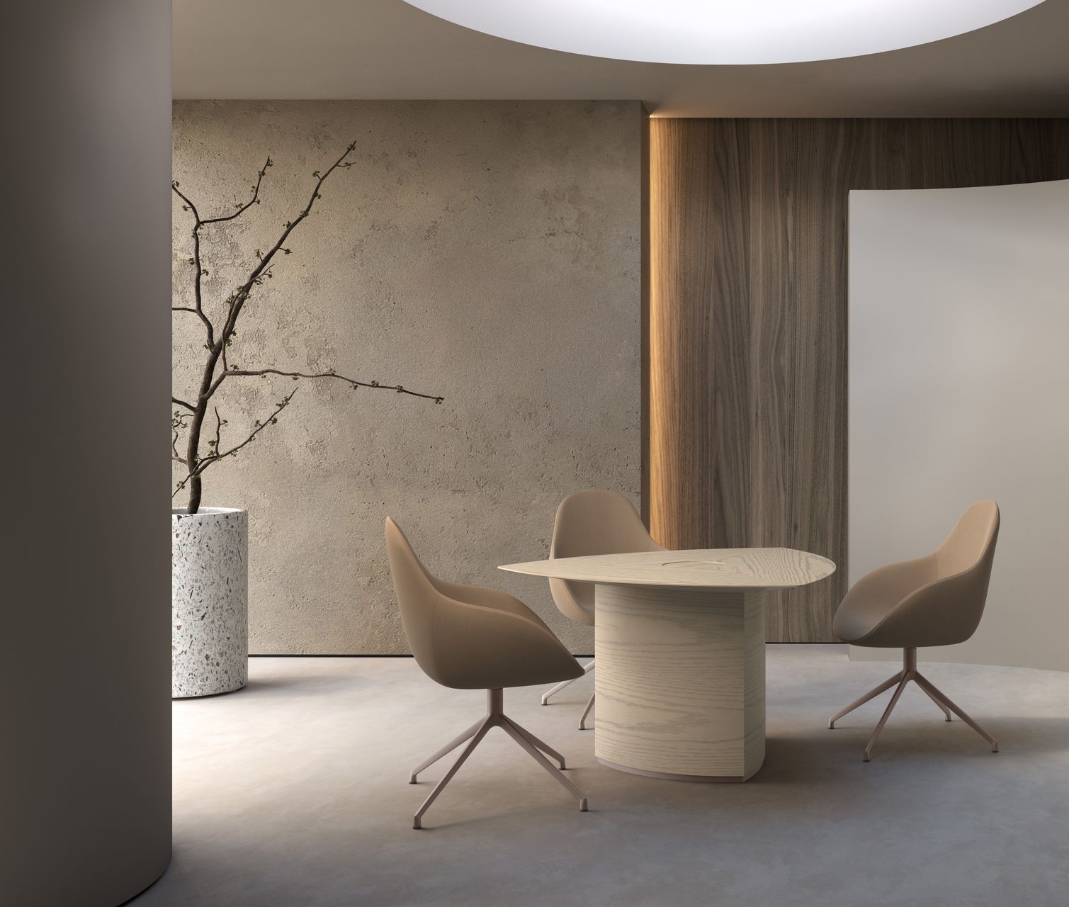 Деревянный треугольный стол для совещаний с электрической розеткой Hurtado Evolution ARCH-00005330