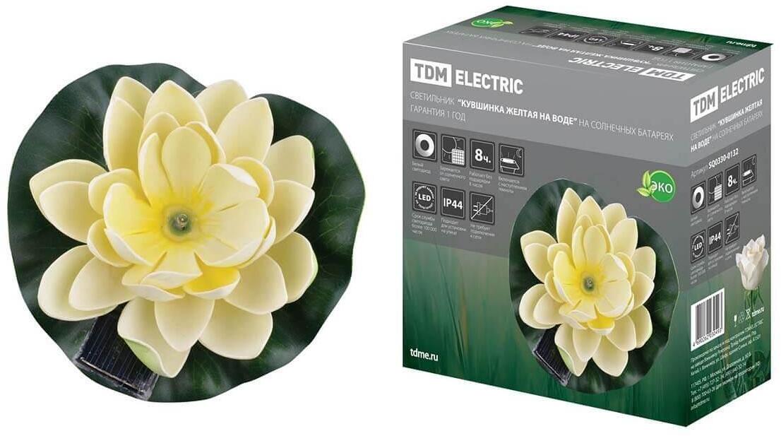 SQ0330-0132 Светильник на солнечных батареях Кувшинка желтая TDM Electric