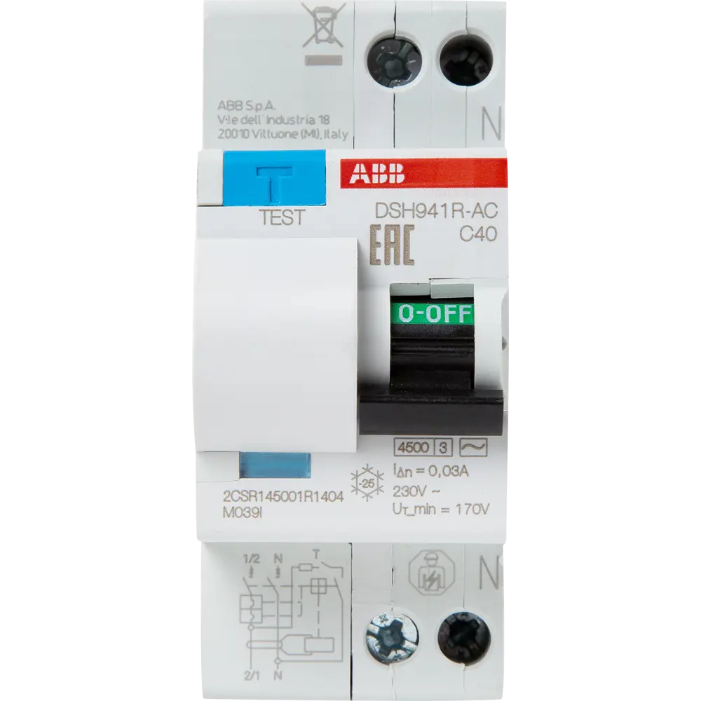 Дифференциальный автомат ABB DSH941R 1P N C40 А 30 мА 4.5 кА АС 2CSR145001R1404 STLM-2166240 - Вид №1