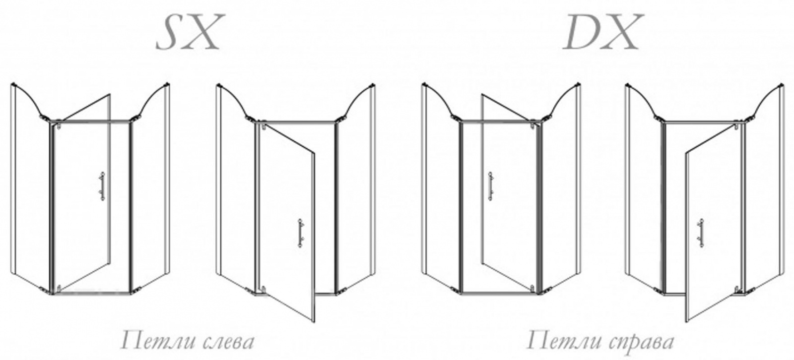 Душевой уголок MIGLIORE Diadema, 105 х 105 см ML.DDM-22.811 TR.BR/DX - Вид №3