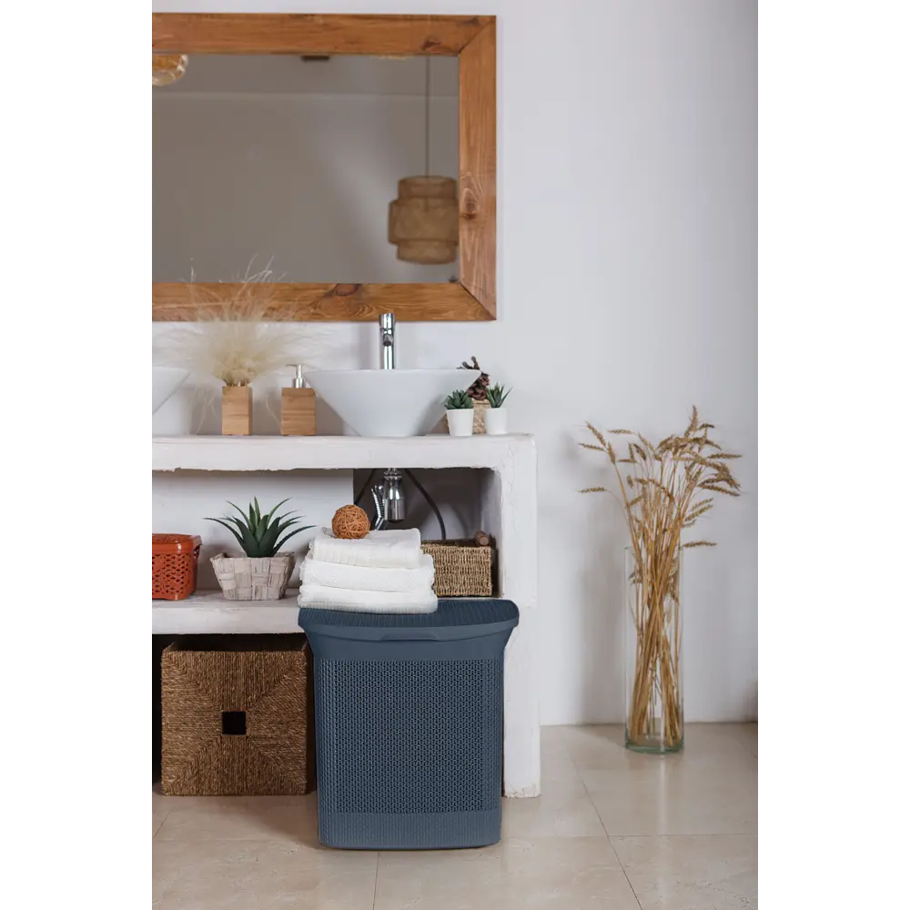 Корзина для белья Плес 35л прямоугольная цвет серый Santreyd STLM-2172699 - Вид №5