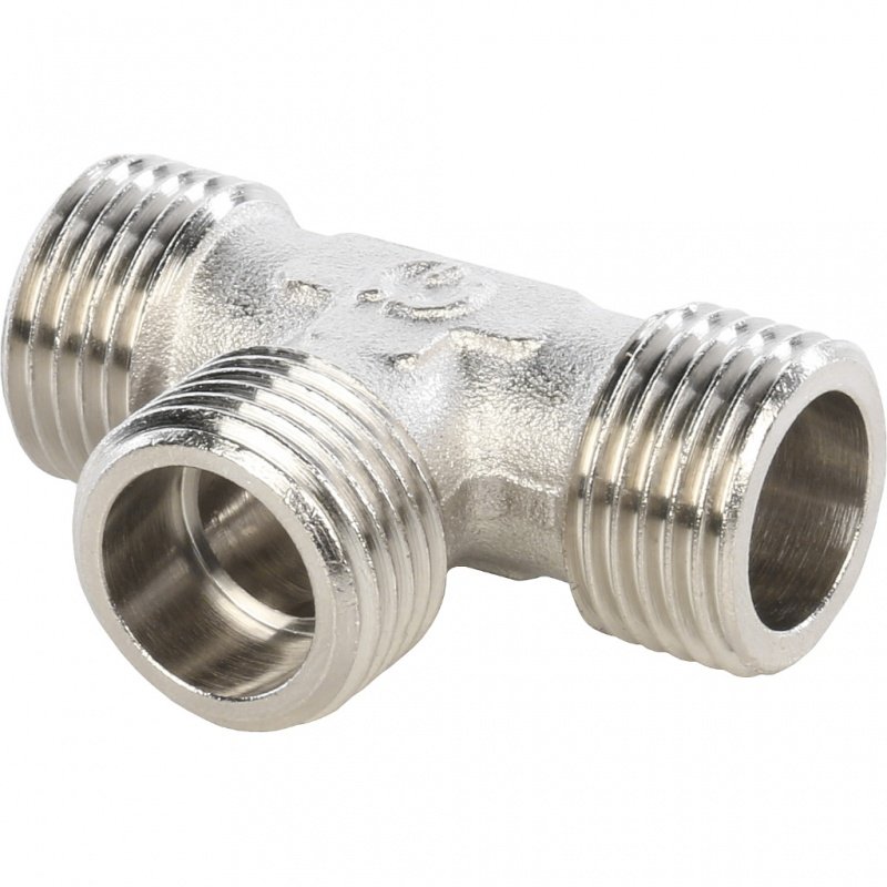 Тройник НР 1/2" никель STOUT SFT0018121212 - Вид №1