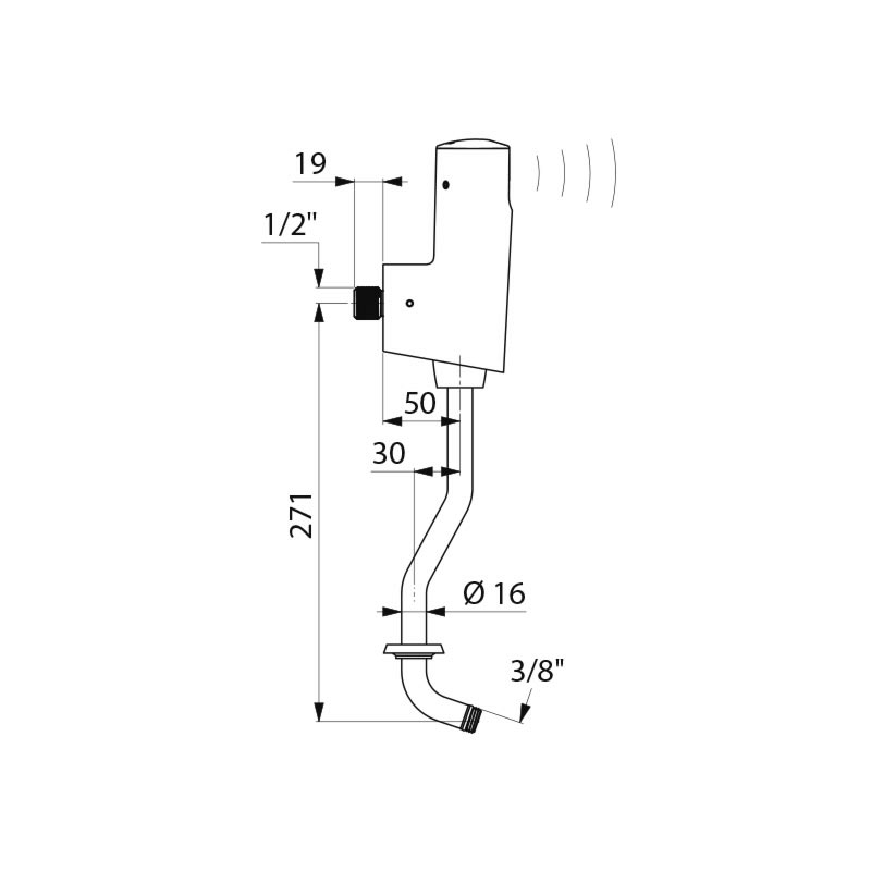 479414 Кран для писсуара TEMPOMATIC 4 DELABIE  - Вид №1