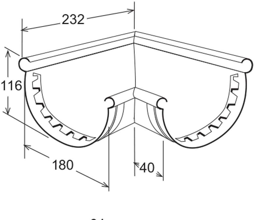 First Corporation Единый уголок для желоба First plast An133r - Вид №1