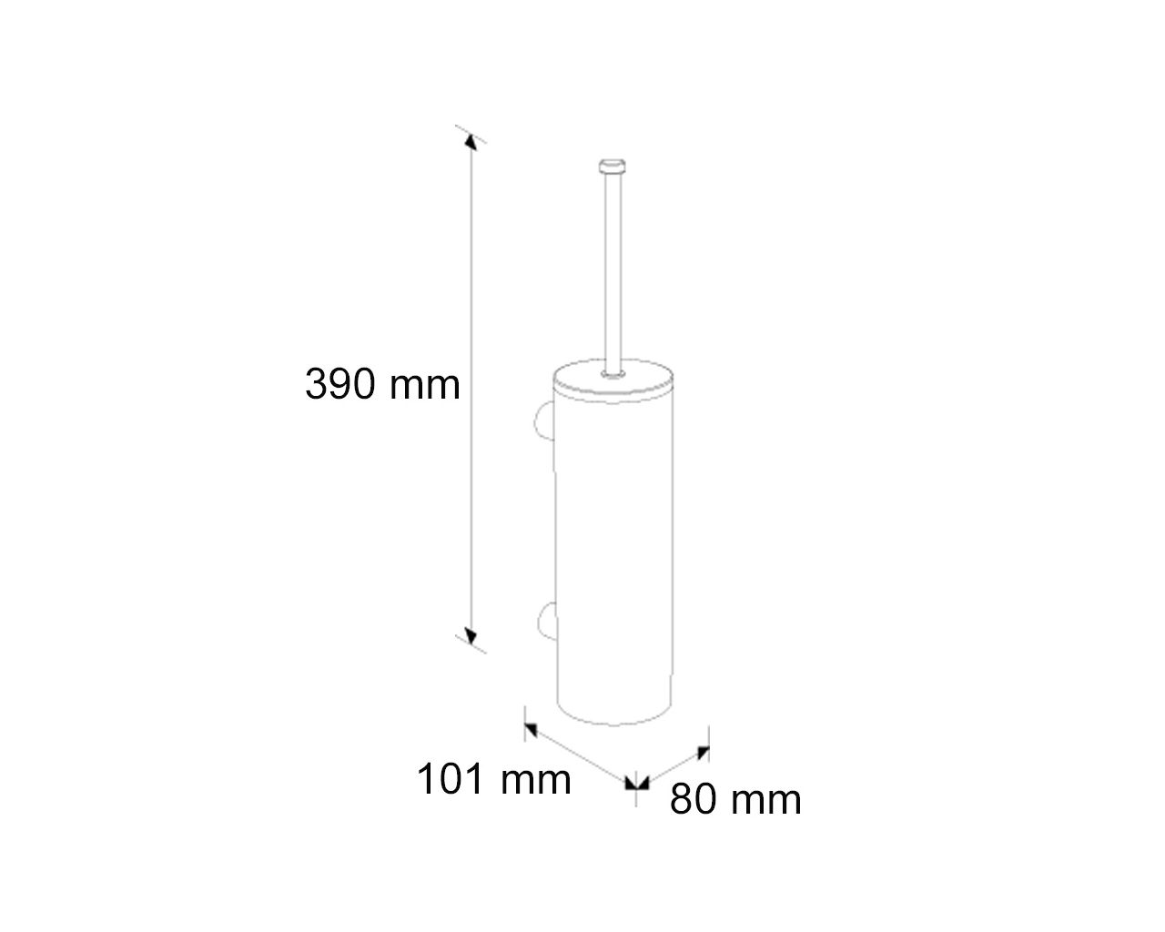 SZ17C Ерш для унитаза с настенной ручкой, трубка с крышкой, полированная сталь Merida  - Вид №1