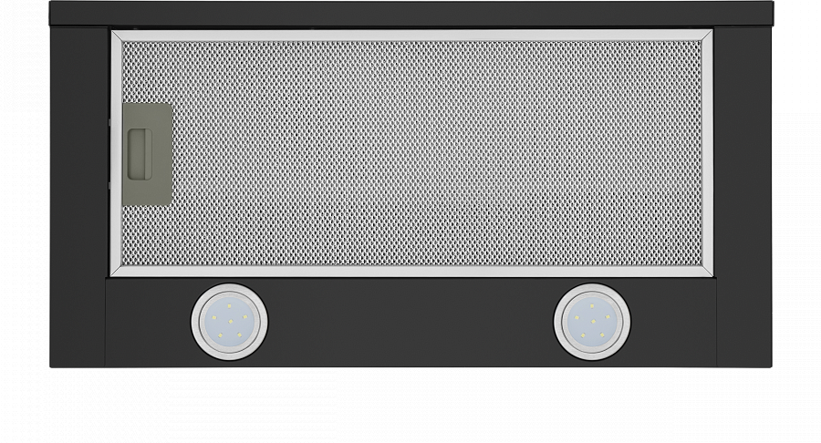 VS LIGHT 60 BLACK Вытяжка vs light 60 черный/ • тип: встраиваемая • цвет: черный • управление: колыбельное • ширина, мм: 600 • полная потребляемая мощность, вт: 140• количество скоростей: 2 • максимальная производительность, м3/ч: 480• диаметр воздуховода Santreyd  - Вид №3