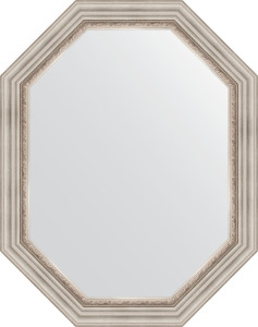 BY 7168 Зеркало в багетной раме - римское серебро 88 mm EVOFORM Octagon