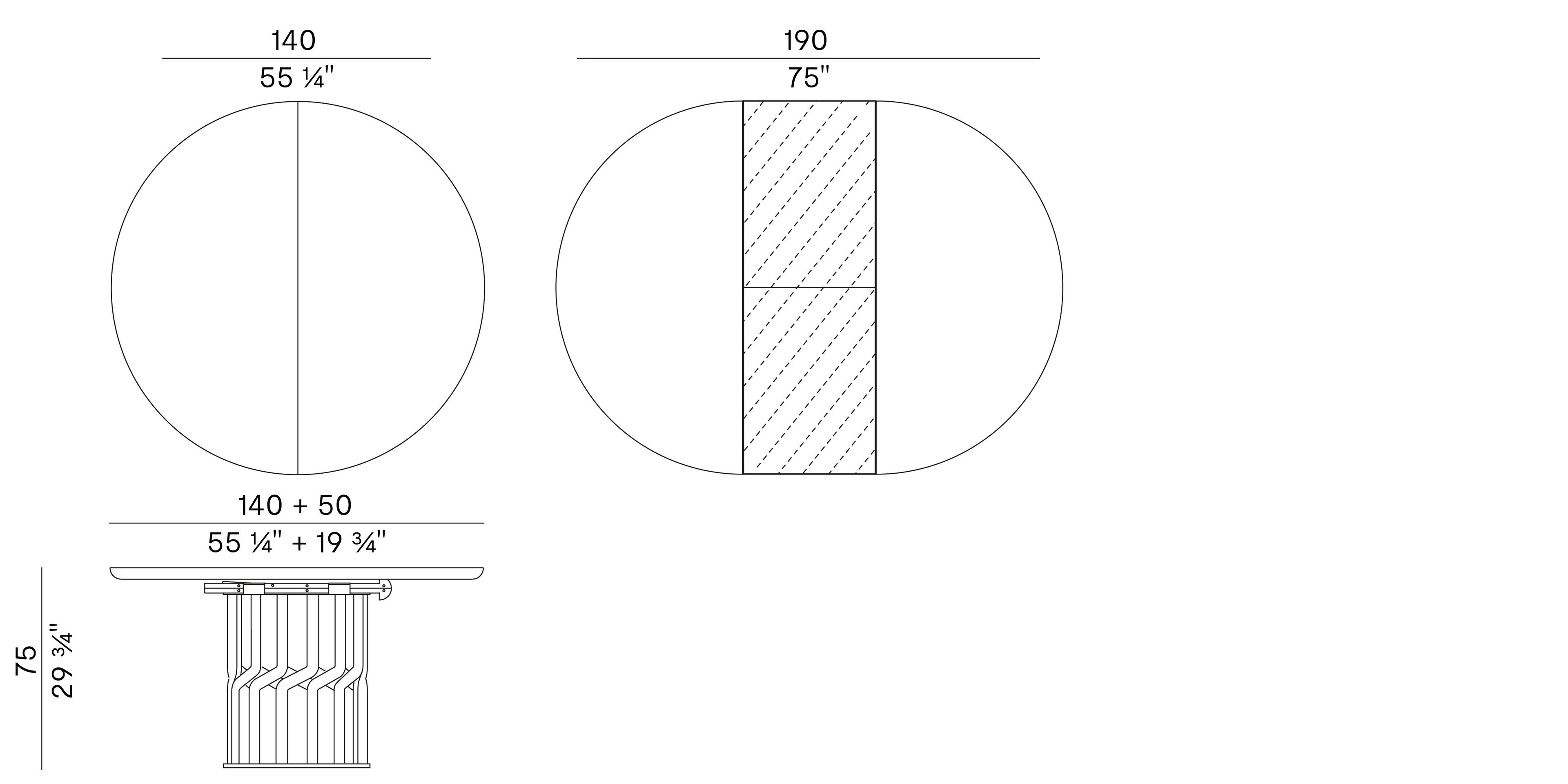 Деревянный круглый выдвижной стол Potocco плетение ARCH-00112967 - Вид №5