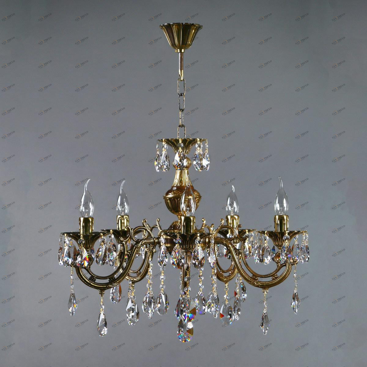 Подвесная люстра Ambiente Aria 8818/5 PB Tear drop AMBIENTE ДИЗАЙНЕРСКИЕ, ARIA 181510 Бронза 