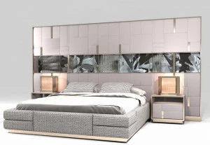 Visionnaire Кровать из стали и стекла с мягким изголовьем