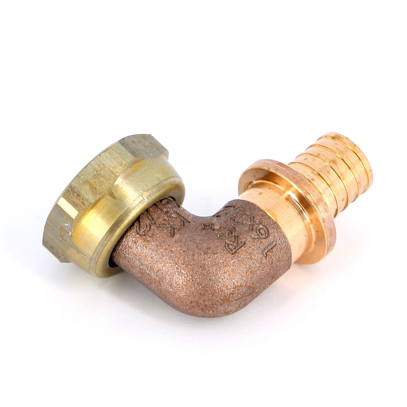 Угол надвижной В бронза REHAU 16 x 1/2" с накидной гайкой 456396 - Вид №2