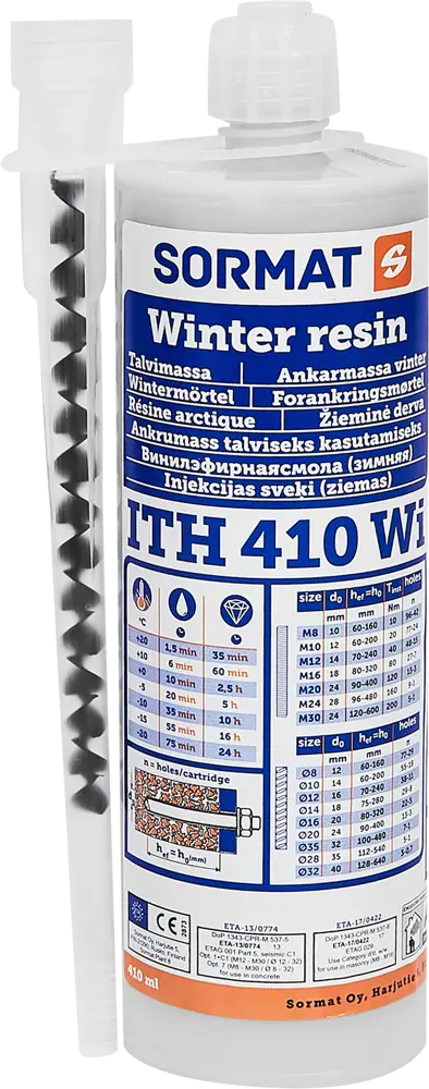 Химический анкер SORMAT ITH 410 Wi для зимнего монтажа в бетон и кирпич 82539452