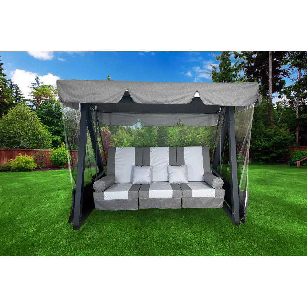 GREENGARD Мерида — трёхместные садовые качели серого цвета 89354373 STLM-0949340 - Вид №6