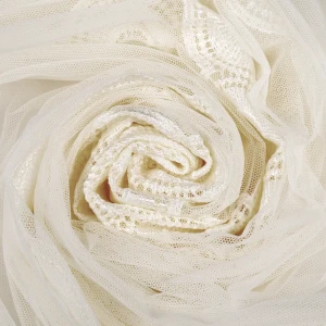 Тюль с вышивкой на сетке «Кольца» 1 п/м290 см цвет кремовый