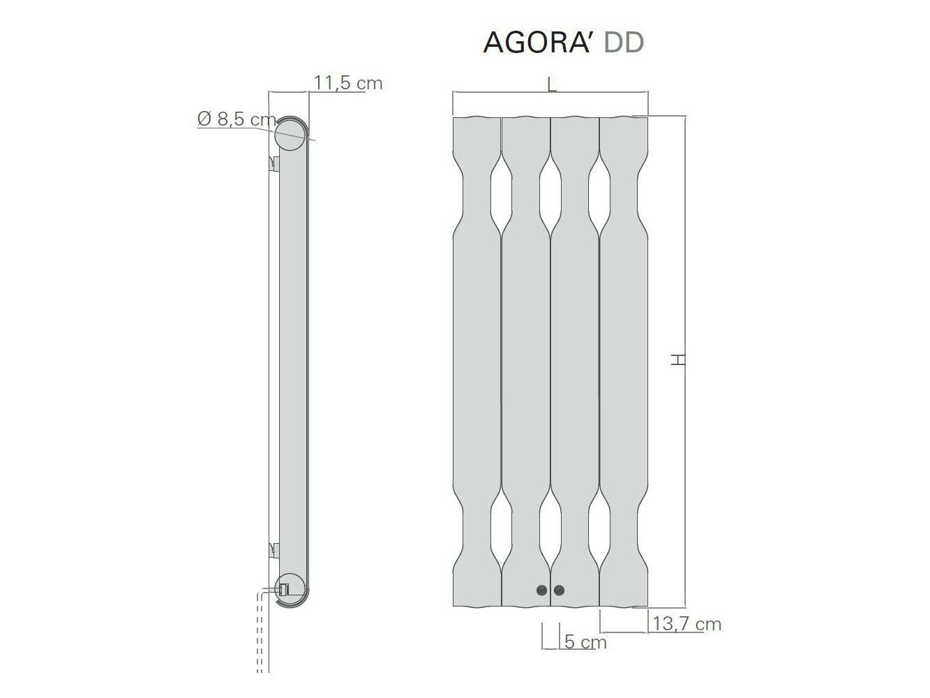 Настенный алюминиевый вертикальный полотенцесушитель Tubes Elements ARCH-00109622 - Вид №5