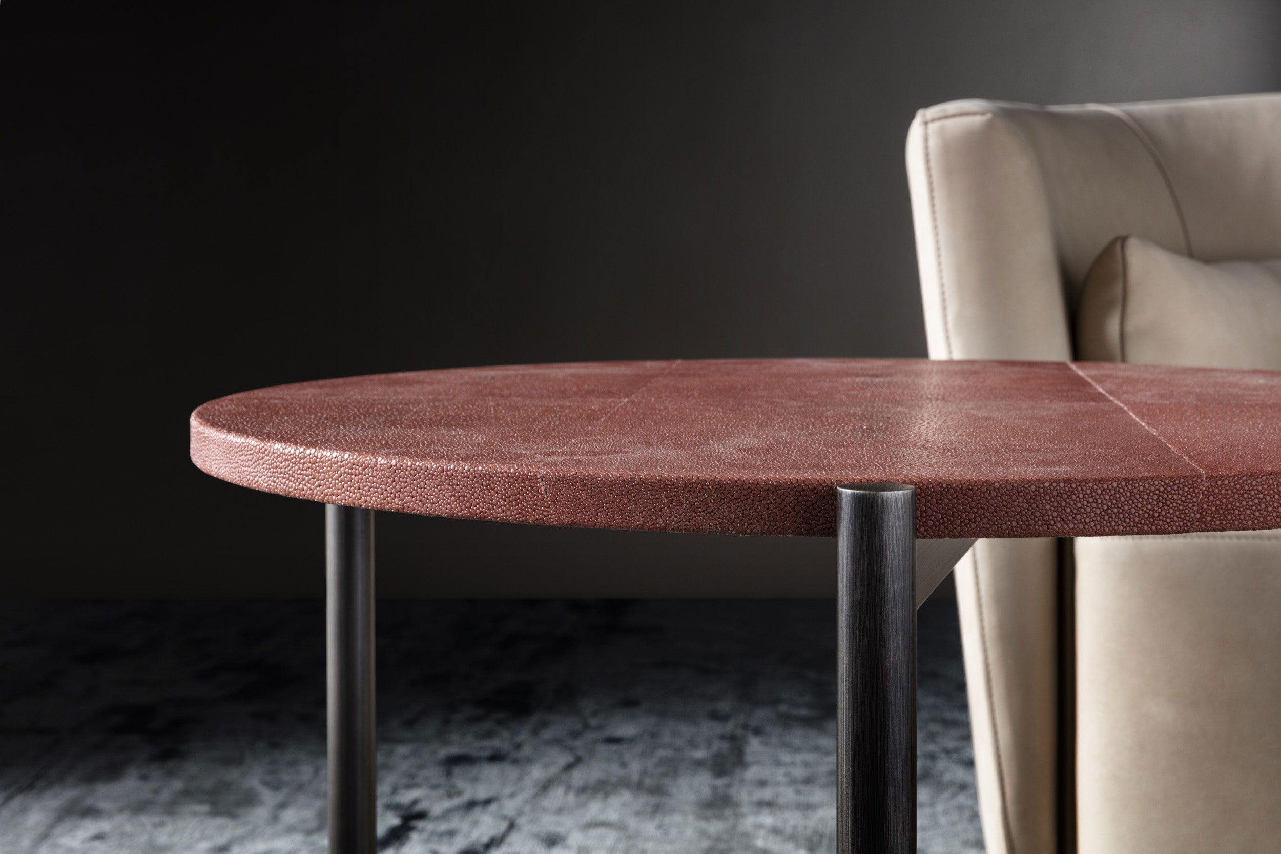 Круглый кожаный журнальный столик OAK Metronome ARCH-00148584 - Вид №1