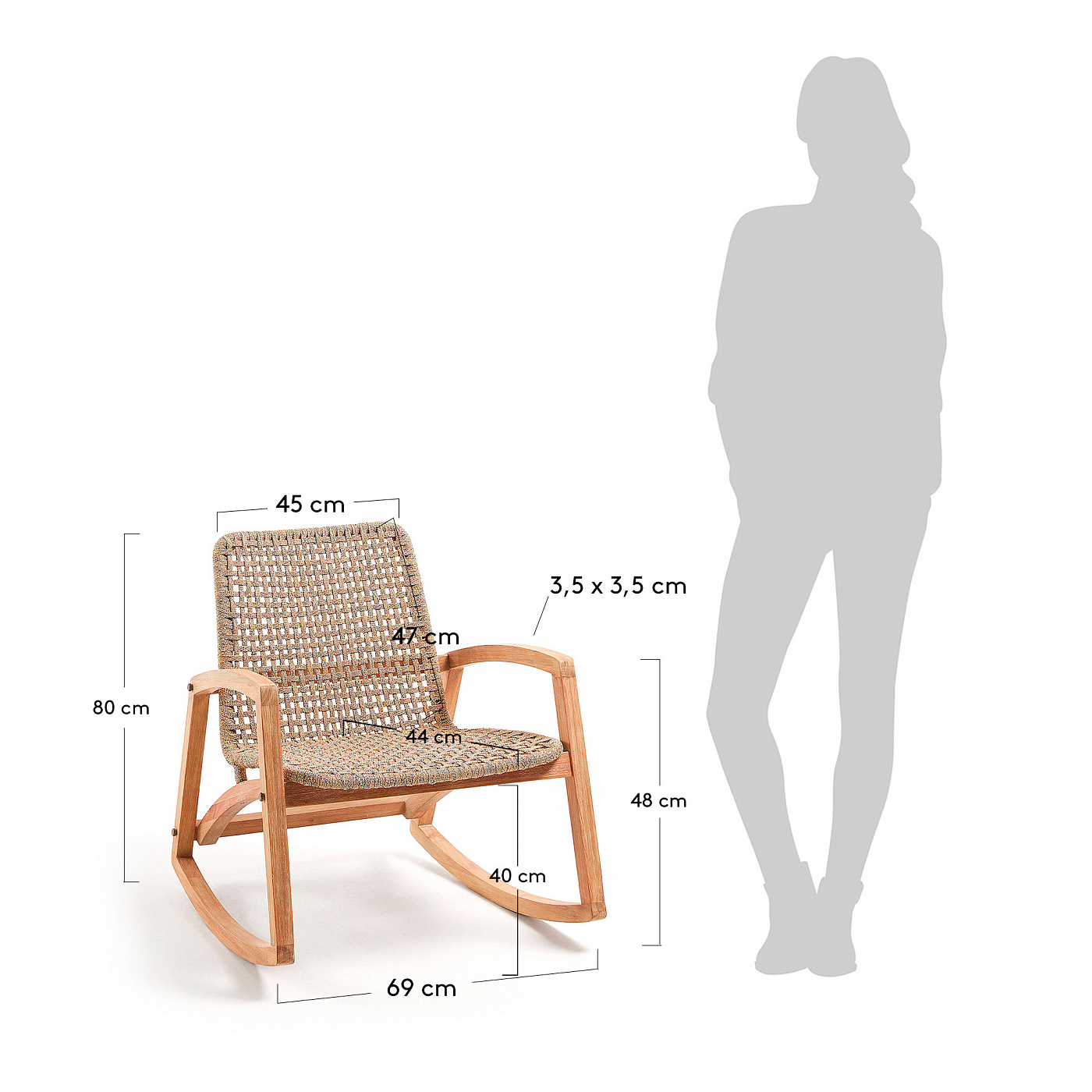 067773 Кресло-качалка Taniska эвкалипт La Forma Thana 