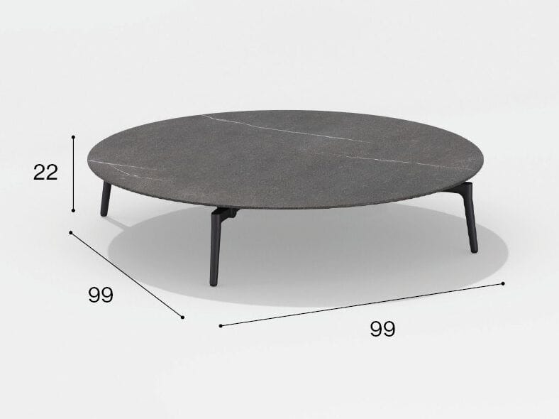 Окрашенный алюминиевый круглый низкий стол с керамогранитной столешницей FAST Aikana ARCH-00058222 - Вид №3