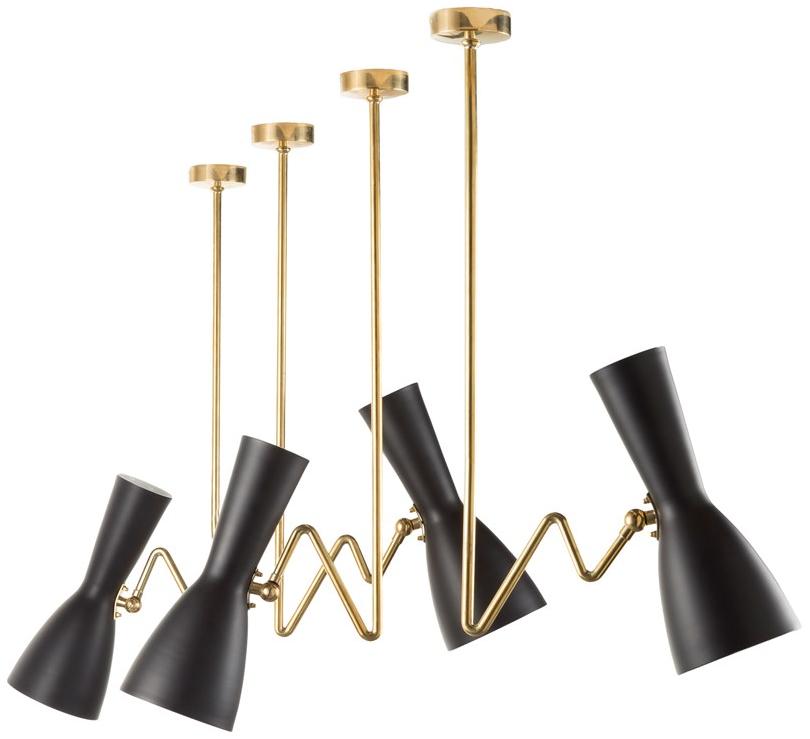 Il Bronzetto Регулируемый латунный подвесной светильник Wormhole Wor07 tris - Вид №1