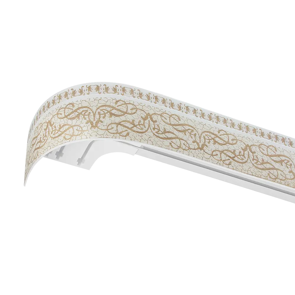 Карниз трехрядный Прима 200 см пластик цвет ваниль DOMLEGRAND STLM-2182329