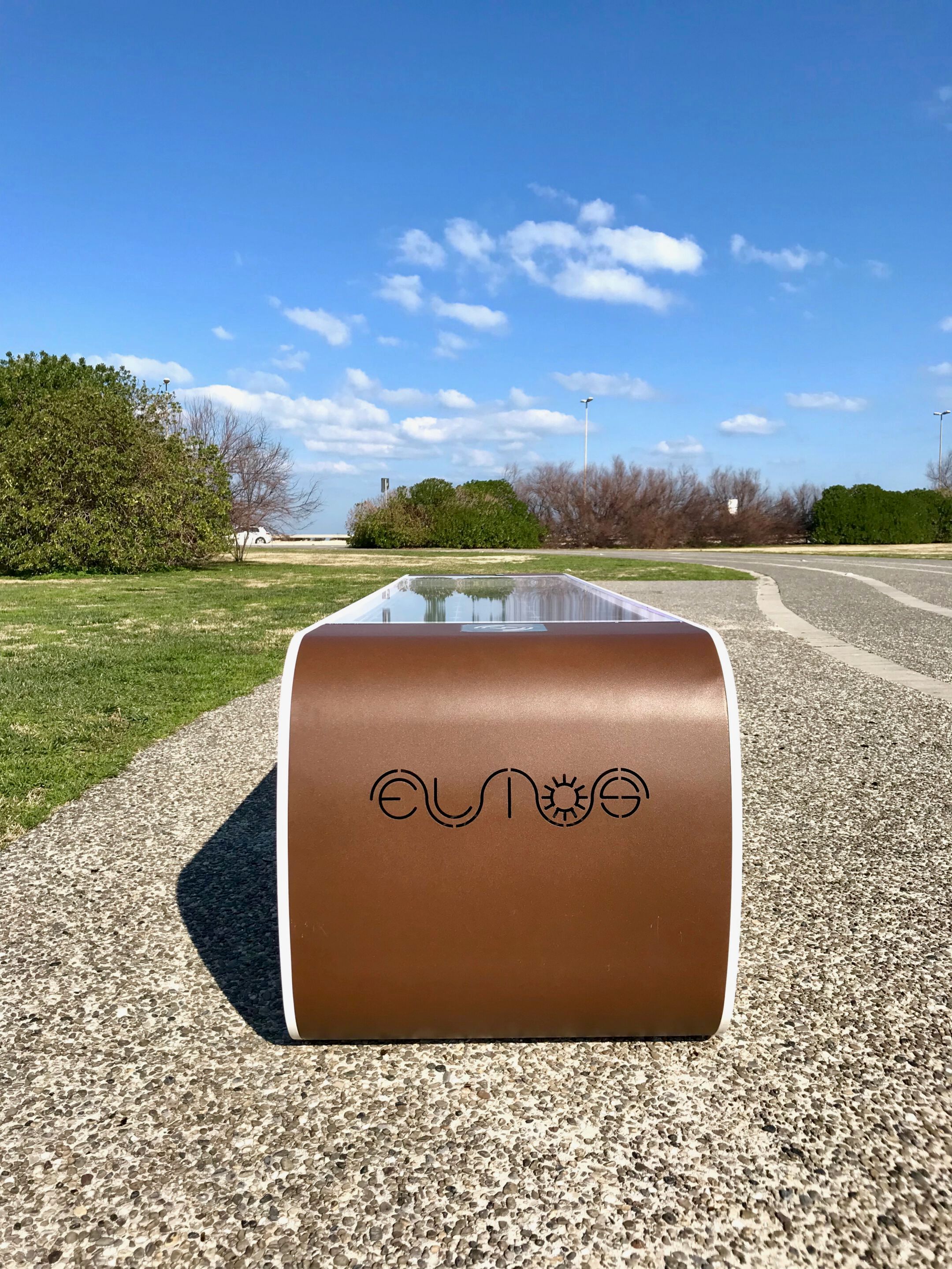 Стальная скамья без спинки с USB-разъемом со встроенным освещением CITYSì ELIOS ARCH-00072477 - Вид №2