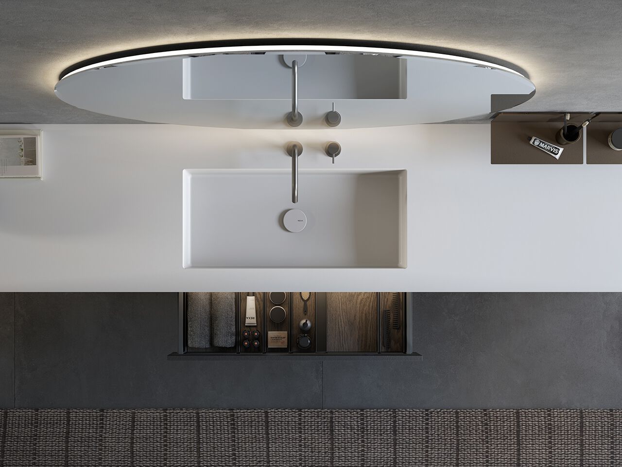 Шкаф для умывальника / полная мебель для ванной комнаты Rexa Interlude ARCH-00112860 - Вид №1