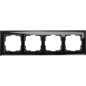 Рамка для розеток и выключателей Werkel Diamant 4 поста, цвет чёрный