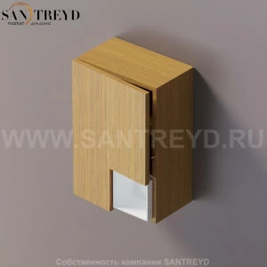 FLAT V Подвесной шкаф с мыльницей с петлями слева. Отделка: тик. AFXMO240042PTPT