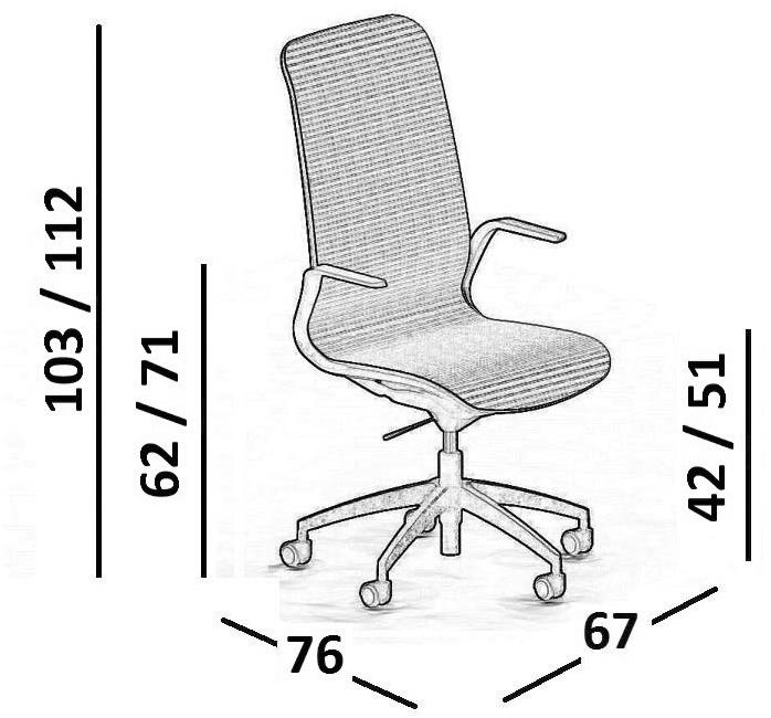 Luxy Стул для руководителя из нейлона® на колесиках с высокой спинкой Smartlight sun-id-1377929 - Вид №9