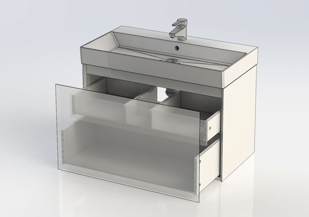 Тумба с раковиной Aquanet Нью-Йорк 85 орех 0020394700198208 - Вид №8