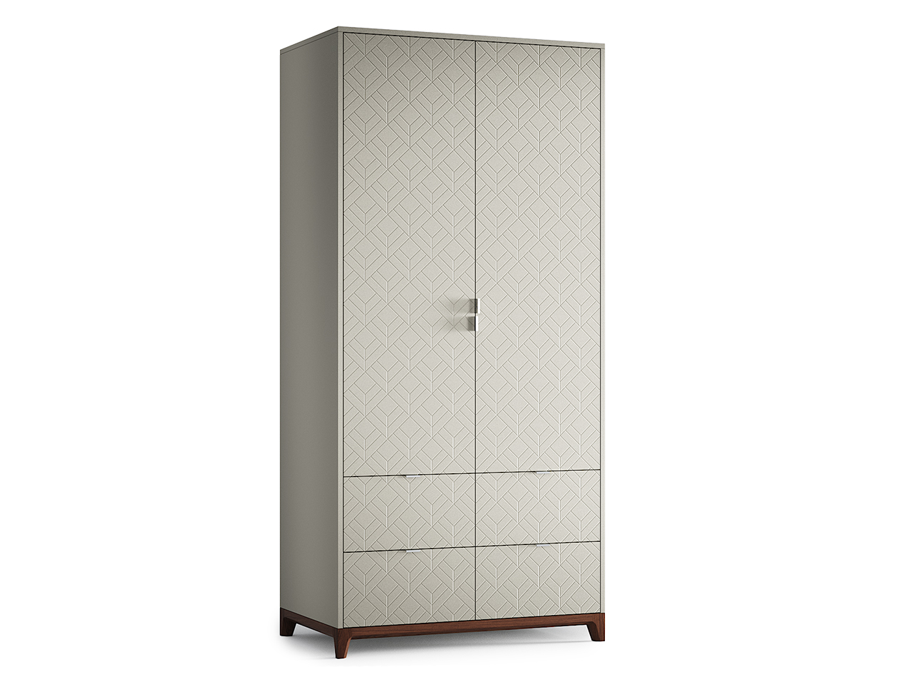 Шкаф распашной двухдверный с ящиками светло-серый Case №4 THE IDEA  210408 Серый  - Вид №1