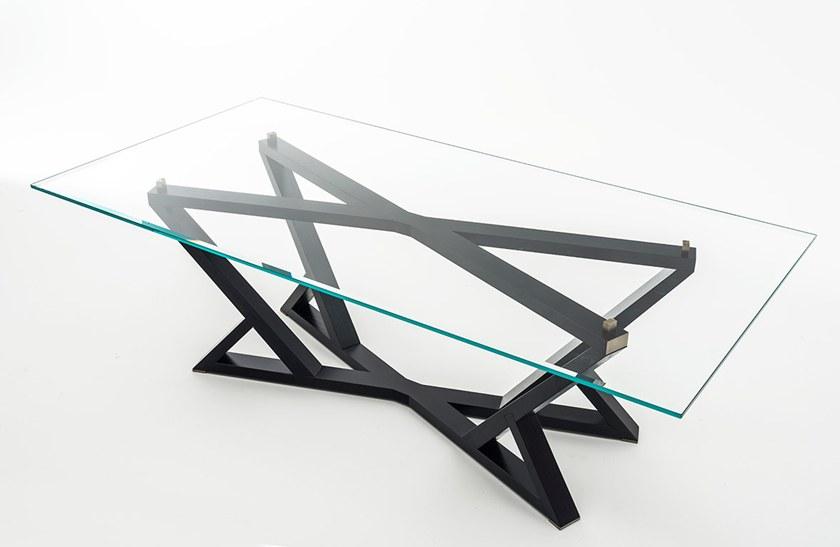 OAK Прямоугольный обеденный стол из дерева и стекла Milano collection Sc5021 - Вид №3