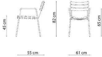 Vermobil Штабелируемый металлический садовый стул с подлокотниками Step St300 - Вид №4