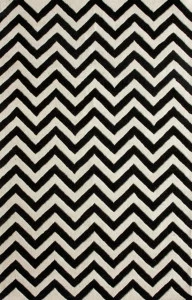 Ковер Zig Zag чёрный 140х200 DOLLY CAPRETS ДИЗАЙНЕРСКИЕ, ЗИГ ЗАГ 015227 Белый;чёрный
