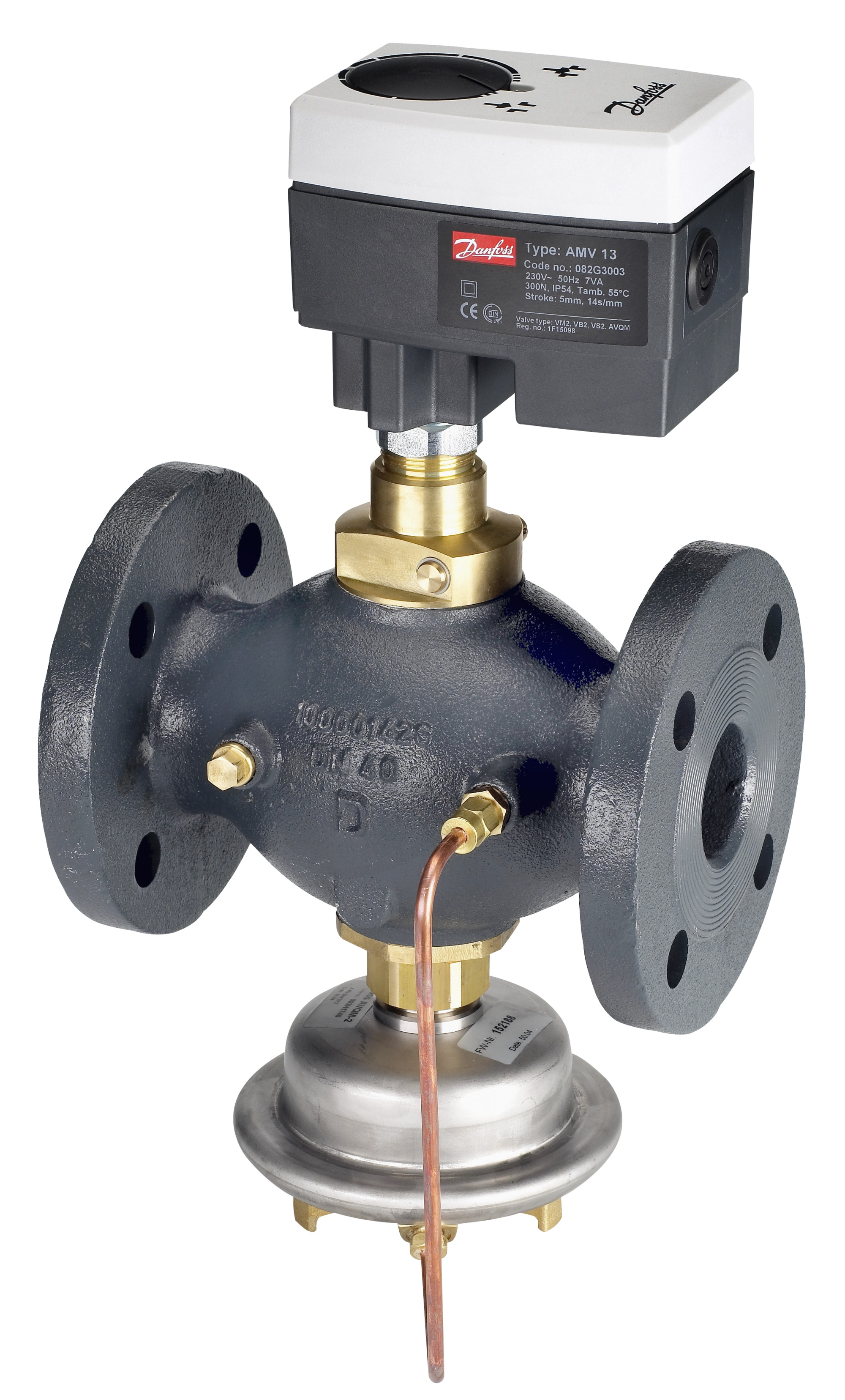 Danfoss Редукторные электроприводы с трехпозиционным управлением AMV 435 Эл.привод имп., 230В пер. тока 082H0163  - Вид №14