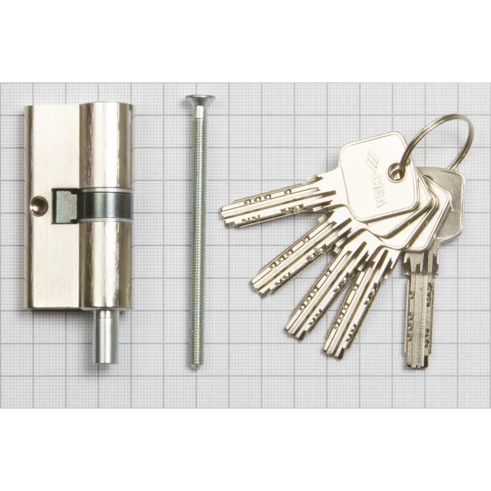 Цилиндр Cisa Astral ОА312-29.12, 40x10x40 мм, ключ/шток, цвет никель, без вертушки STLM-2099959 - Вид №2