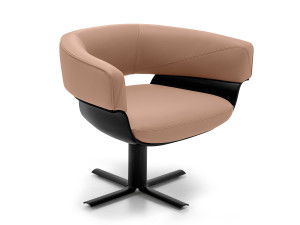 Кожаное вращающееся кресло с подлокотниками