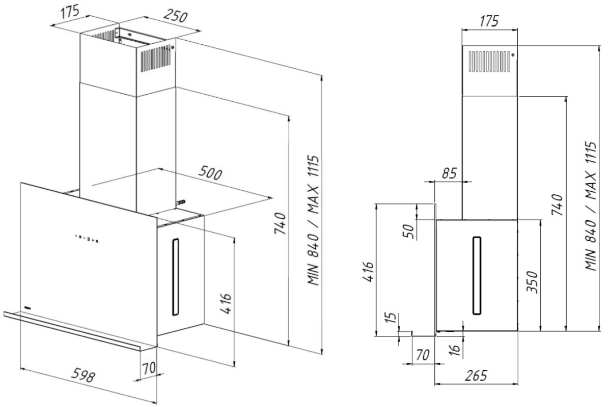 9008329 Вытяжка каминная Akpo WK-9 Venezia черный/черный STDN-0043855 - Вид №4