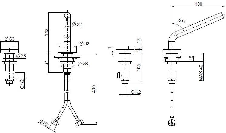 Quadrodesign Смеситель для раковины из нержавеющей стали Q sun-id-1480088 - Вид №3