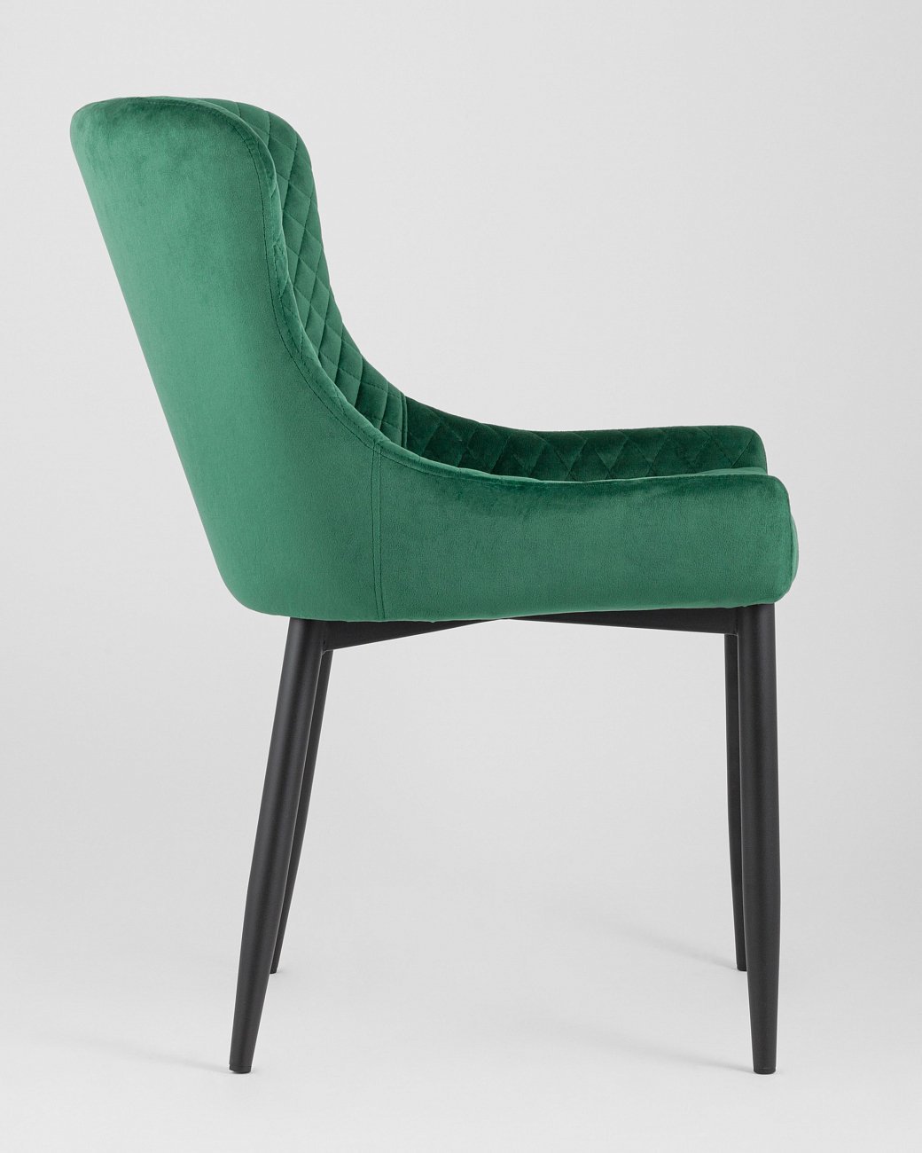 Стул мягкий со спинкой изумрудный с черными металлическими ножками "Ститч" STOOL GROUP ДИЗАЙНЕРСКИЕ 00-3881932 Зеленый  - Вид №3