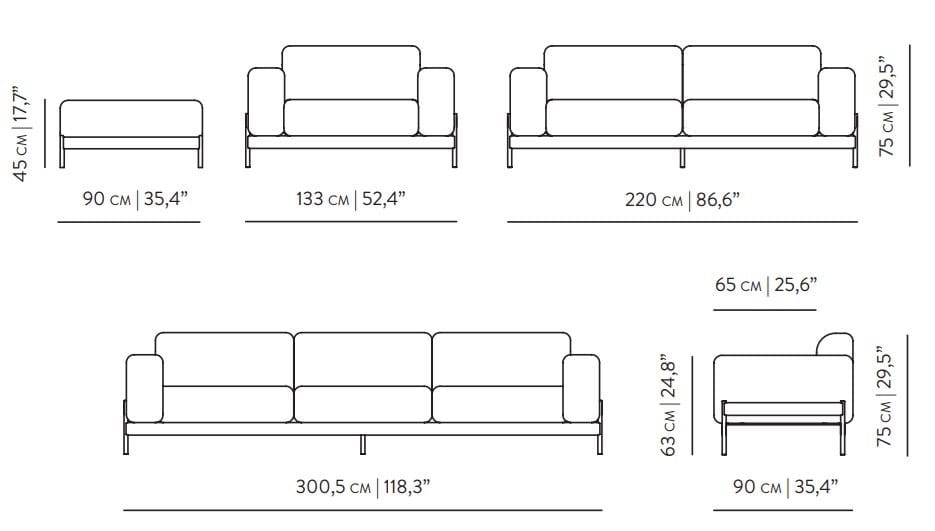 2-местный тканевый диван Wewood Bowie ARCH-00048630 - Вид №10
