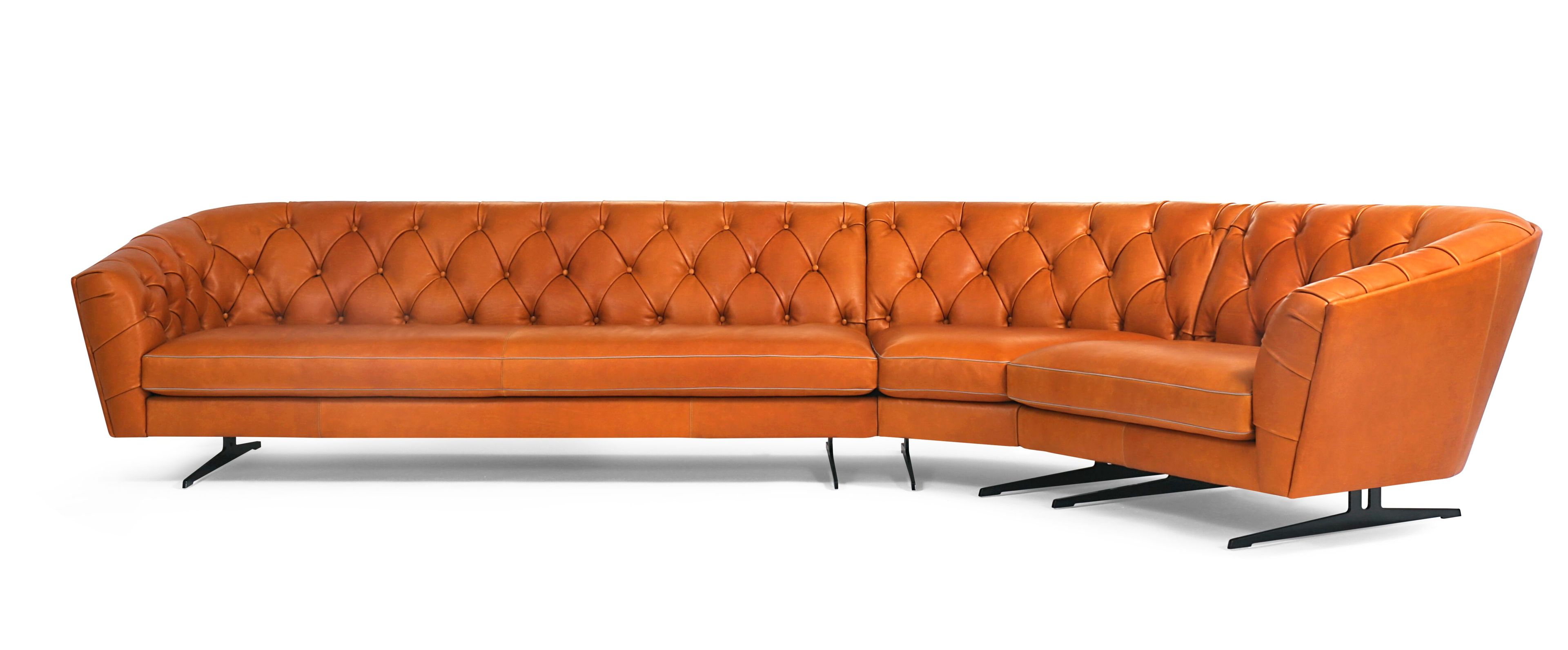 Изогнутый кожаный диван capitonné Borzalino New Kap ARCH-00128560