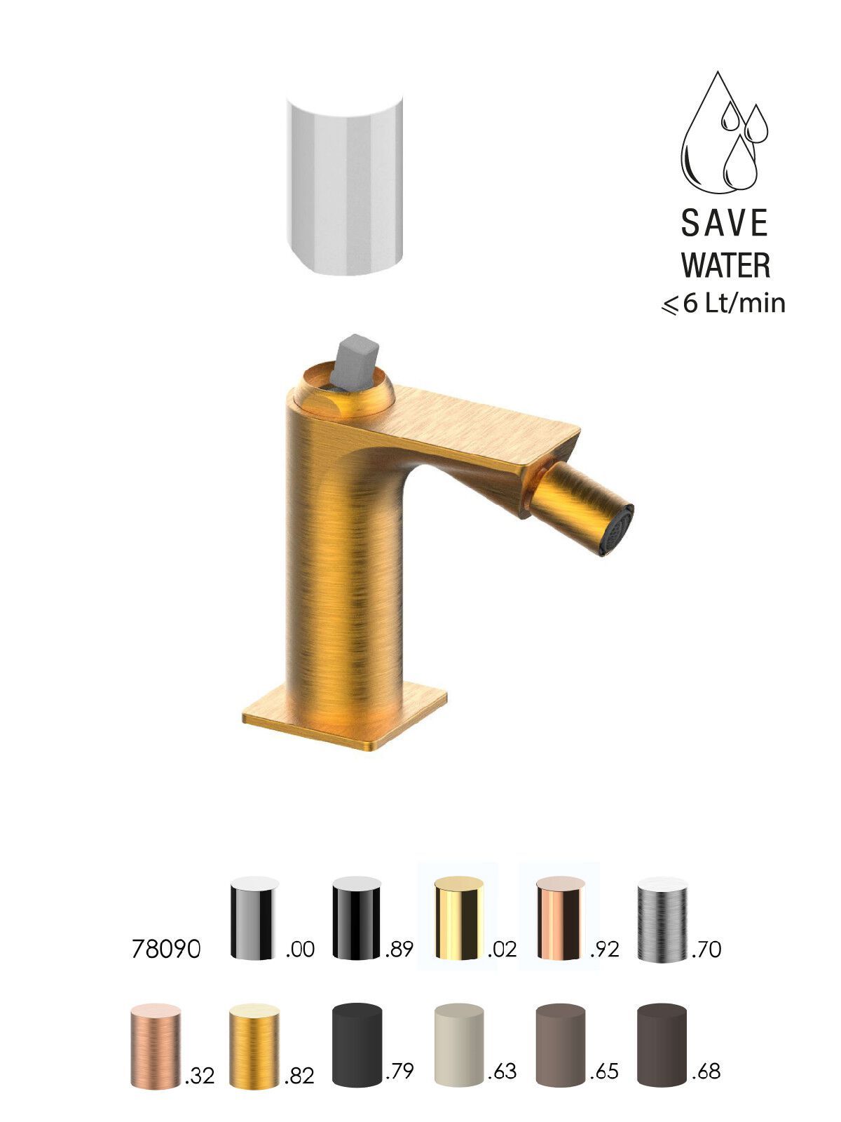 Однорычажный смеситель для биде с ограничителем расхода Rubinetterie Frattini Narciso S ARCH-00114022 - Вид №5