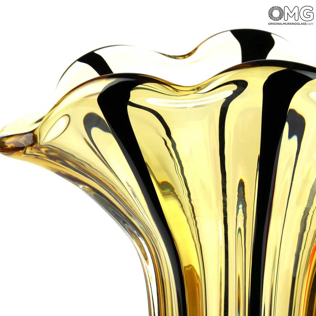 3867 ORIGINALMURANOGLASS Ваза Янтарная - муранское стекло OMG 28 см  - Вид №1