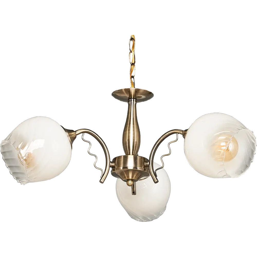 Люстра подвесная «Сезам» КС30069/3P, 3 лампы, 9 м², цвет белый/бронза КЛЮЧНИК STLM-2151824 - Вид №1