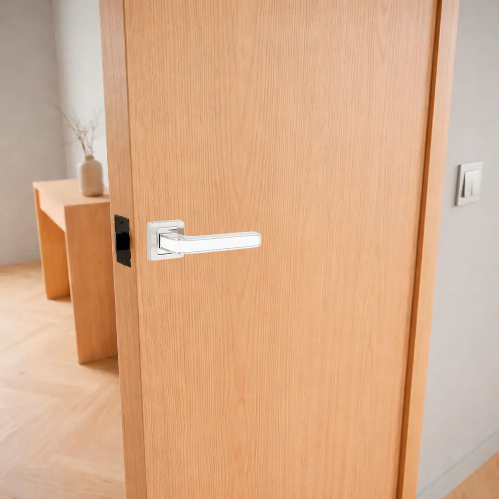 Дверная ручка на розетке Armex H-22106-A без запирания цвет никель/белый STLM-2054040 - Вид №5