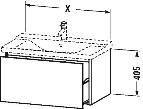 XS408009797 Тумбочка подвесная XSquare #XS4080 610 x 473 мм Светло-голубой шелковисто-матовый лак Duravit - Вид №3