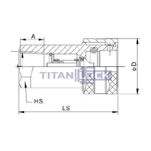 1/2in, БРС серия А, ISO 7241-A, розетка, оцинк. сталь TL4AF TITAN LOCK  - Вид №1